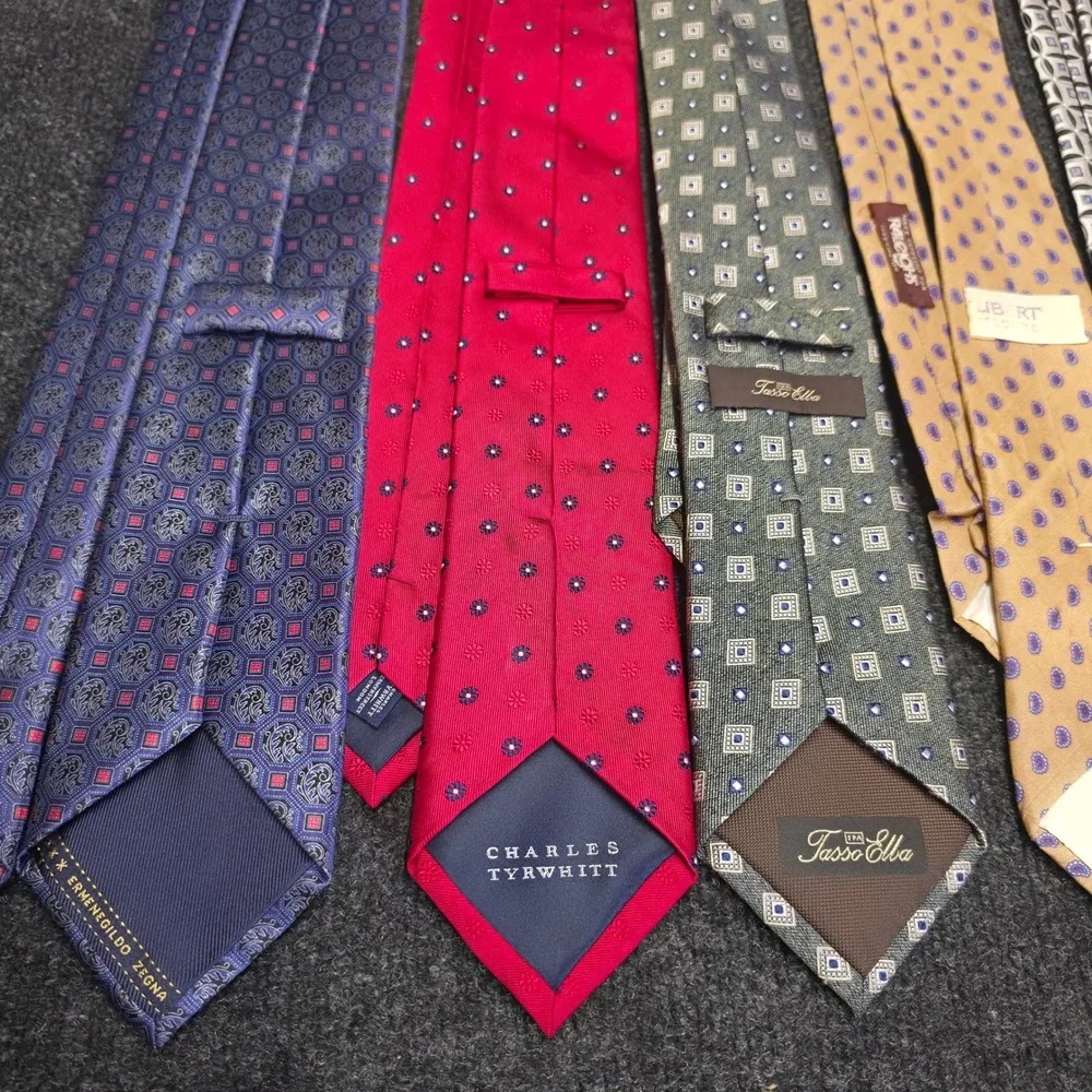 Designer Silk Tie Lot 6pc Ermenegildo Zegna Charles Tyrwhitt Robert Talbott